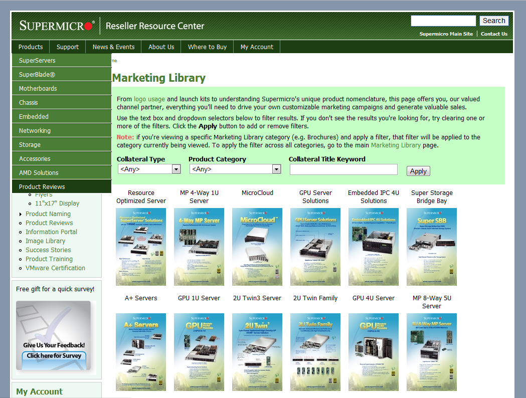 Supermicro Computer Inc. Reseller Portal Marketing Library image