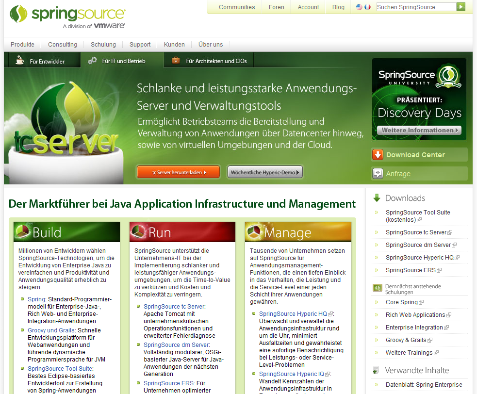 SpringSource Corporate Translated to German