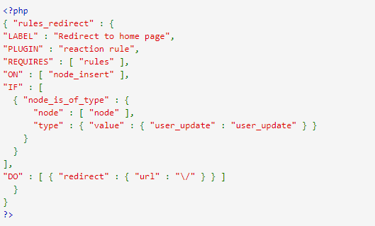 Drupal rules example code