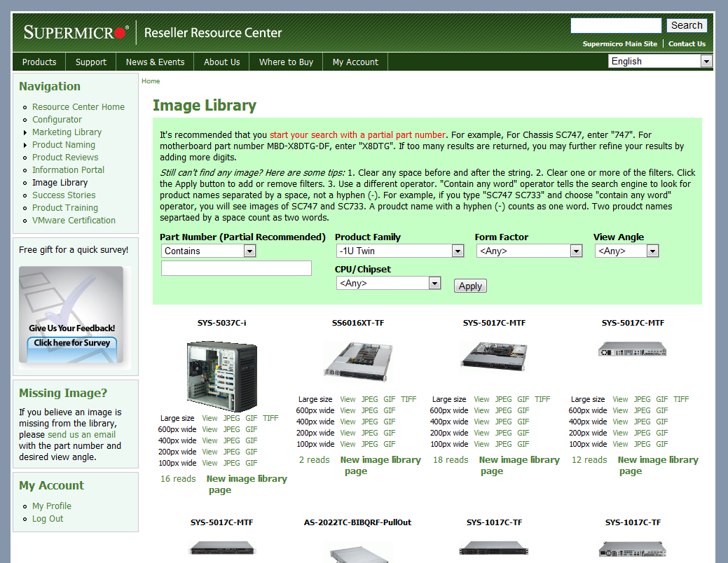 Supermicro Computer Inc. Reseller Portal Image Library