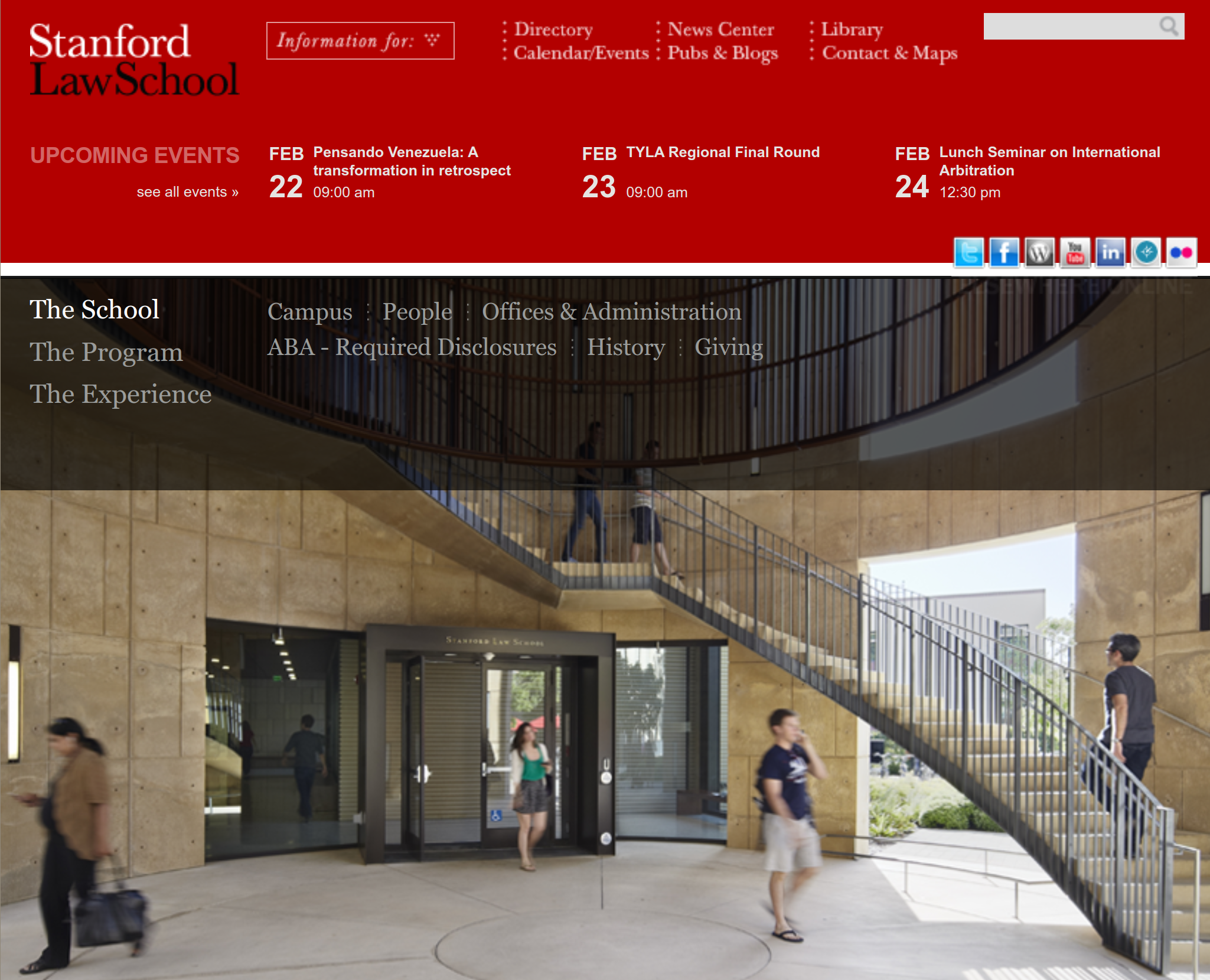 Stanford Law School Home Page January 2012