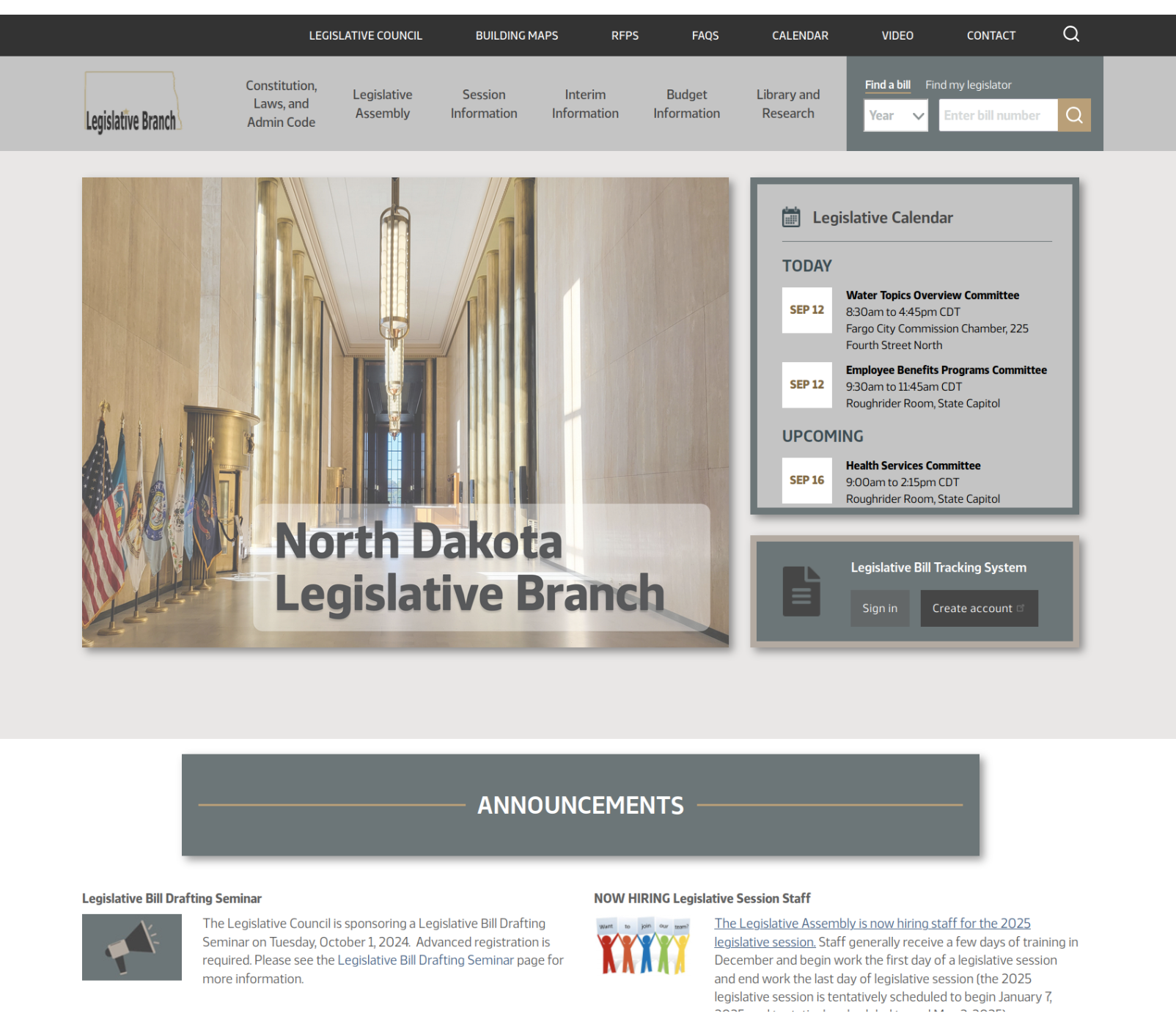 North Dakota Legislative Website_Webdrips Design