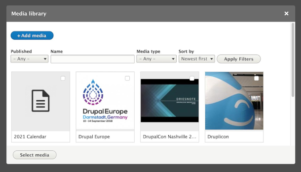 Drupal 11 Media Module Browser