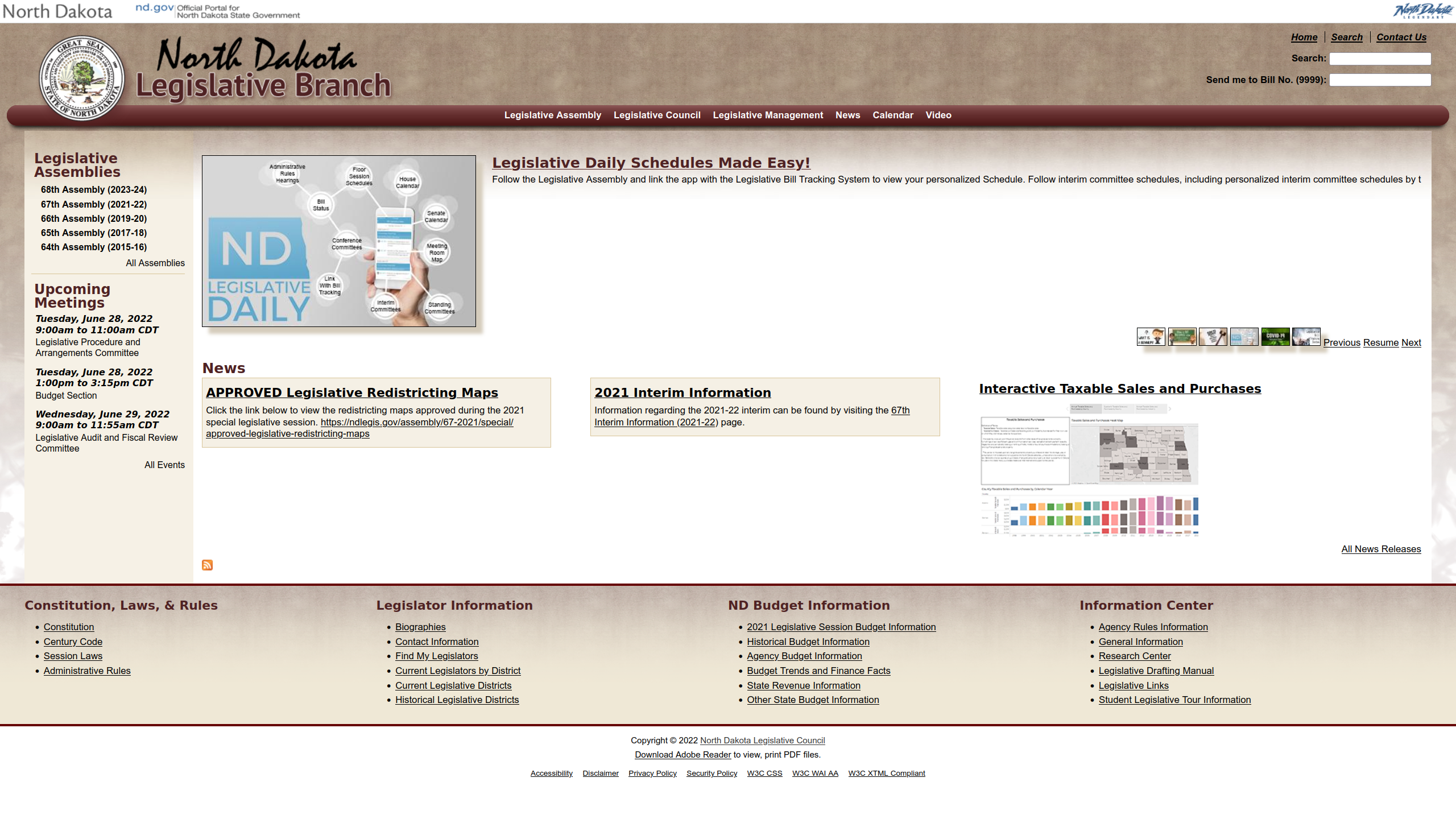 NDLC website homepage before the redesign