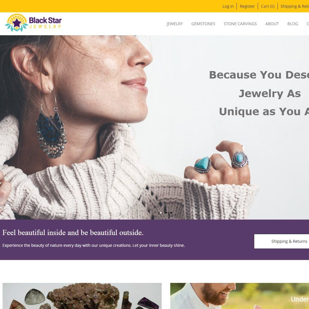Black Star Jewelry New Ecommerce Design and Site Upgrade Homepage